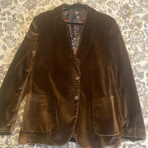 Like new! Amazing velvet brown blazer with paisley interior